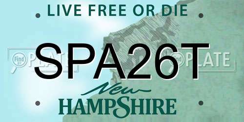 SPA26T New Hampshire License Plate