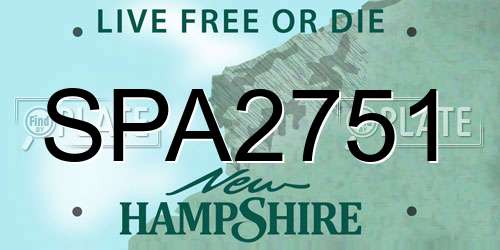 SPA2751 New Hampshire License Plate