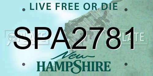 SPA2781 New Hampshire License Plate