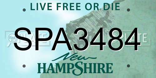 SPA3484 New Hampshire License Plate