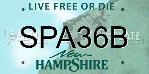SPA36B New Hampshire License Plate