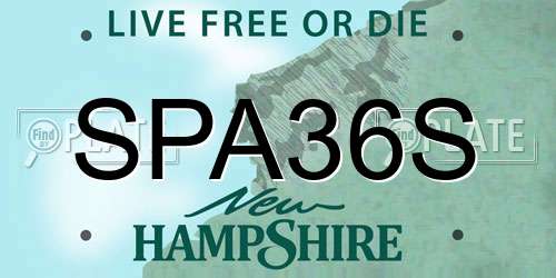 SPA36S New Hampshire License Plate