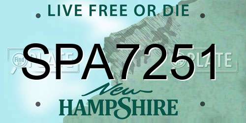SPA7251 New Hampshire License Plate