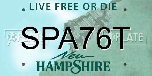 SPA76T New Hampshire License Plate