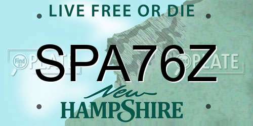 SPA76Z New Hampshire License Plate
