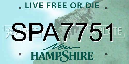SPA7751 New Hampshire License Plate