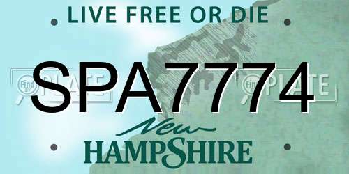 SPA7774 New Hampshire License Plate