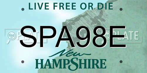 SPA98E New Hampshire License Plate
