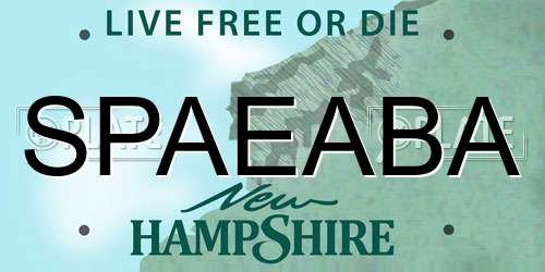 SPAEABA New Hampshire License Plate