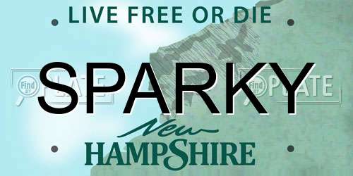 SPARKY New Hampshire License Plate