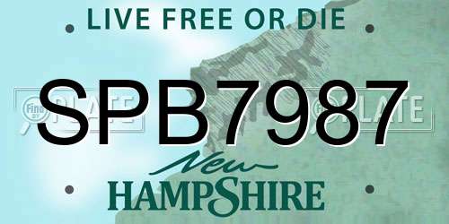 SPB7987 New Hampshire License Plate