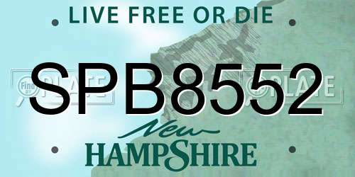 SPB8552 New Hampshire License Plate