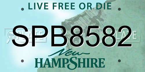 SPB8582 New Hampshire License Plate