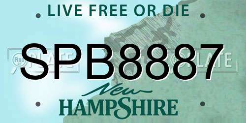 SPB8887 New Hampshire License Plate