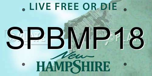 SPBMP18 New Hampshire License Plate