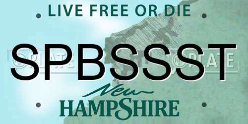 SPBSSST New Hampshire License Plate