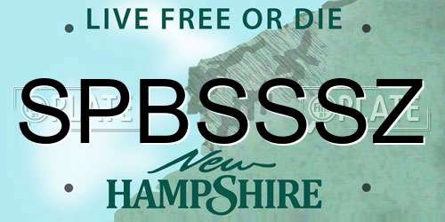 SPBSSSZ New Hampshire License Plate