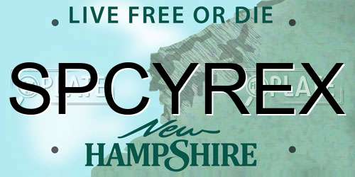SPCYREX New Hampshire License Plate