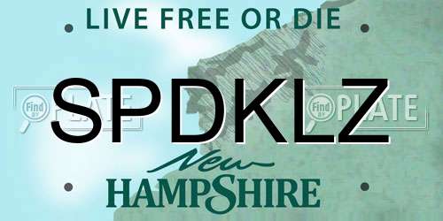 SPDKLZ New Hampshire License Plate