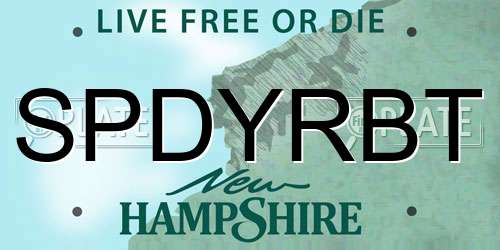 SPDYRBT New Hampshire License Plate