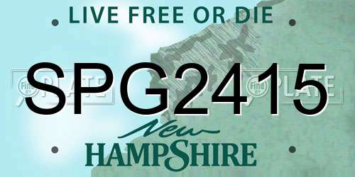 SPG2415 New Hampshire License Plate