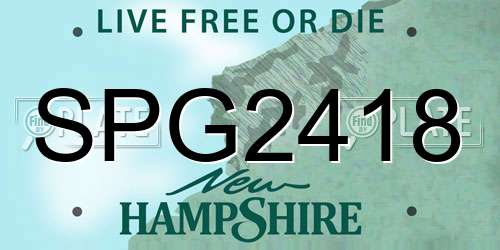 SPG2418 New Hampshire License Plate
