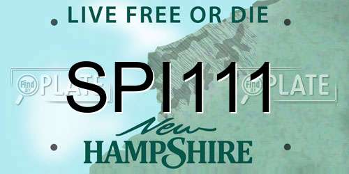 SPI111 New Hampshire License Plate