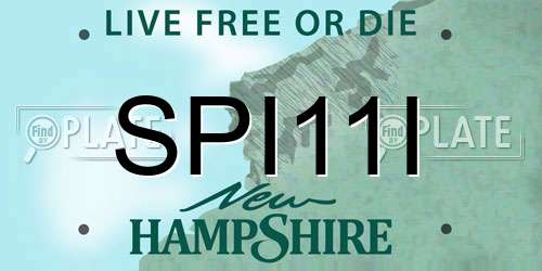 SPI11I New Hampshire License Plate