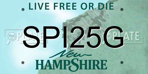 SPI25G New Hampshire License Plate