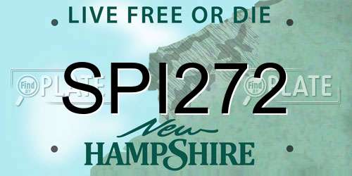 SPI272 New Hampshire License Plate
