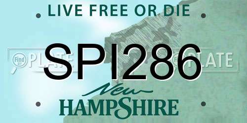 SPI286 New Hampshire License Plate