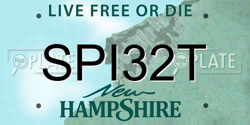 SPI32T New Hampshire License Plate