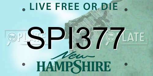 SPI377 New Hampshire License Plate
