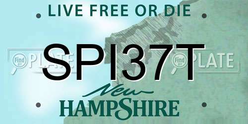 SPI37T New Hampshire License Plate