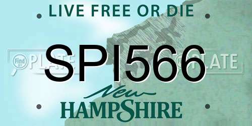 SPI566 New Hampshire License Plate