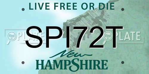 SPI72T New Hampshire License Plate