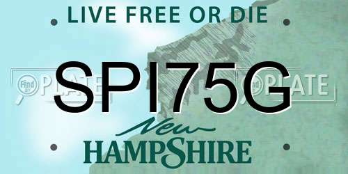 SPI75G New Hampshire License Plate