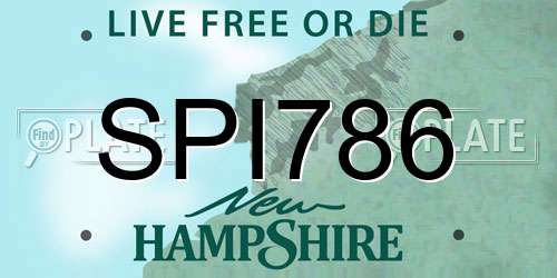 SPI786 New Hampshire License Plate