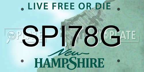 SPI78G New Hampshire License Plate