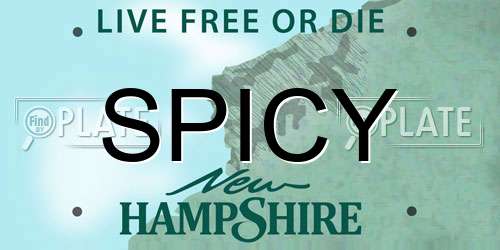 SPICY New Hampshire License Plate