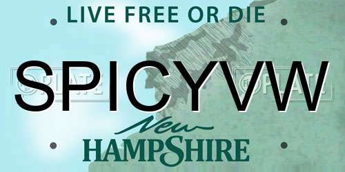 SPICYVW New Hampshire License Plate