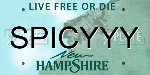 SPICYYY New Hampshire License Plate