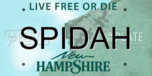 SPIDAH New Hampshire License Plate