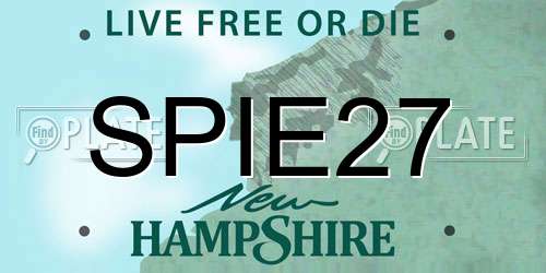SPIE27 New Hampshire License Plate