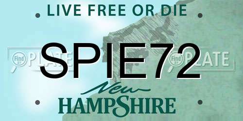 SPIE72 New Hampshire License Plate