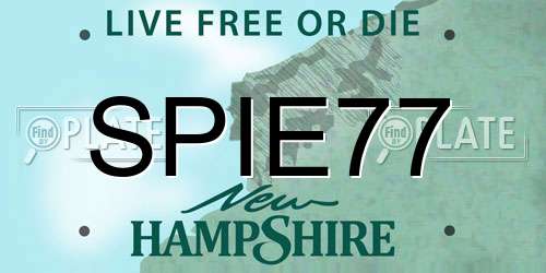 SPIE77 New Hampshire License Plate