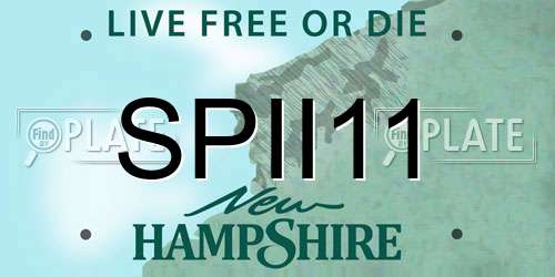 SPII11 New Hampshire License Plate