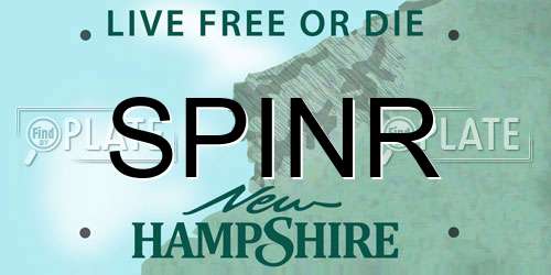 SPINR New Hampshire License Plate