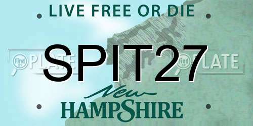 SPIT27 New Hampshire License Plate