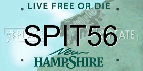 SPIT56 New Hampshire License Plate